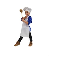 Çocuk Mutfak Önlüğü Şapkalı Beyaz