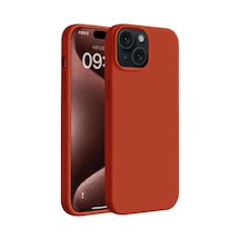 Apple Uyumlu iPhone 15 Plus Uyumlu Kılıf First Silikon - Kırmızı