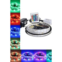 Esdastore 5 Mt. Rgb Şerit Led Seti Kumandalı  Tak Çalıştır Renkli Dekoratif Aydınlatma