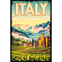 Italy Retro Ahşap Tablo Vintage Görselli Poster 20x30 - 711990806