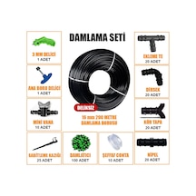 Damla Sulama Seti 200 Metre Damlama Hortumu Ve Ek Parçaları Bahçe Ağaç Fidan Sebze Sulama Ekipmanları Damlama Borusu Sistemi
