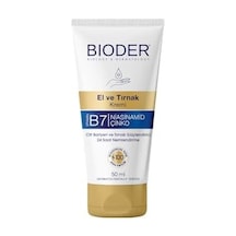 Bioder El Ve Tırnak Bakım Kremi 50 Ml Biotin, Niasinamid Ve Çinko İçerikli Nemlendirici, Tırnak Güçlendirici