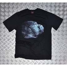 Stoned&Fame Goril Baskılı T-shirt SIYAH