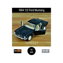 1964 1/2 Ford Mustang Çek Bırak Die - Cast Kapıları Açılabilen Metal Model Araba - Siyah 11.5 Cm