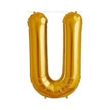 U Harf Folyo Balon Altın Gold 100 CM Doğum Günü. Yaş Günü. Parti