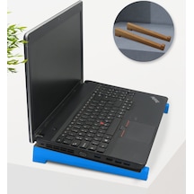 Bk Gift Taşınabilir Ahşap Mavi Notebook Laptop Standı