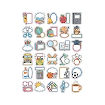 30 Adet Sevimli Okul Kırtasiye Sticker Seti - Defter Ajanda Laptop Çok Renkli
