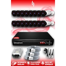 Bayicam 16 Kameralı Uzay 16 Dış Kamera Set HDD'siz Full HD Gece Görüşlü Güvenlik Kamerası Sistemi