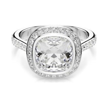 Swarovski 5758473 Yüzük Una:rıng Cushıon Halo Cry/rhs 50 Metalik Ayarlanabilir