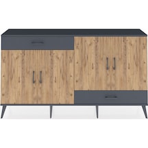 Arges Konsol 5 Raflı 2 Çekmeceli 4 Kapaklı 176x30x99 Antrasit-çam Antrasit-çam/antrasit