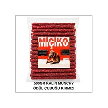 Köpekler İçin Xxl Kalın Munchy Ödül Çubuğu 500gr Kırmızı