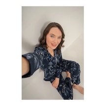 Angbutik Pierre Cardin 9259-s Kadın Uzun Kol Gömlek Pijama Takımı lacivert