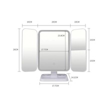 Ers Siyah Renkli 2 Kapaklı,3 Farklı Dokunmatik Led Ayarlı Usb Şarj İle Şarj Olabilen Makyaj Aynası Çok Renkli