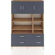 Hyperion Dolap 10 Raflı 4 Çekmeceli 3 Kapaklı 132x44x195 Çam-antrasit/antrasit Antrasıt/antrasıt