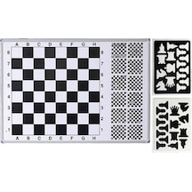 Satranç Tahtası 70x100 Cm Egitimli Manyetik Duvara Monte Taşlar Dahil-pan602