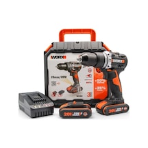Worx Wx352 20volt/2.0ah Li-ion Çift Akülü Kömürsüz Profesyonel Şarjlı Darbeli Matkap Fr Wx352