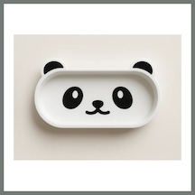 Bezos 3d Baskı Panda Gözlük Tepsisi Sevimli Masaüstü Gözlük Tutucu Ve Kalemlik Tepsisi Beyaz Siyah Mmbz
