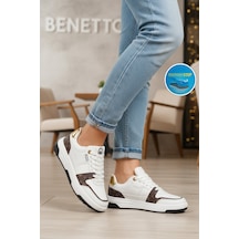 United Colors Of Benetton Beyaz Bağcıklı Cilt Memory Foam Unisex Spor Ayakkabı Bnı-12091 G