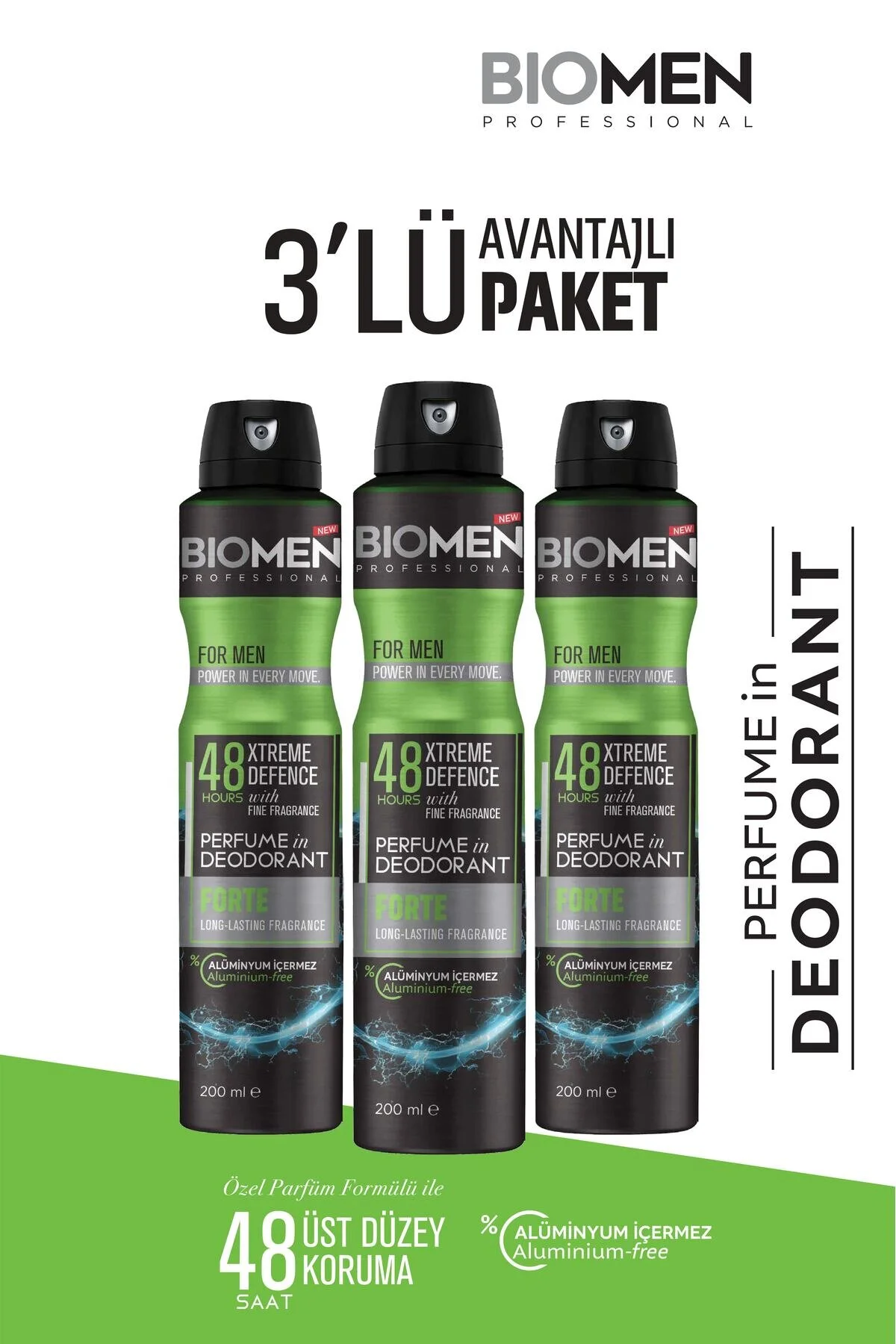 Perfume İn Deodorant For Men Forte 3x 200 Ml