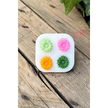 Rufus Concept Gerbera Çiçeği Dörtlü Mum Kalıbı Silikon Çok Renkli