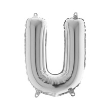 U Harf Folyo Balon Gümüş Silver 100 CM Doğum Günü. Yaş Günü. Par