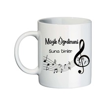 Müzik Öğretmenine Hediye Kişiye Özel Isimli Kupa Bardak