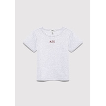 Mavi Açık Gri Kız Çocuk T-shirt M7610350-88467 Açık Gri Mavi Açık Gri Kız Çocuk T-shirt M7610350-88467 Açık Gri