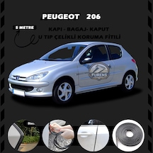 Peugeot 206 Oto Araç Kapı Koruma Fitili 5 Metre Parlak Siyah Renk