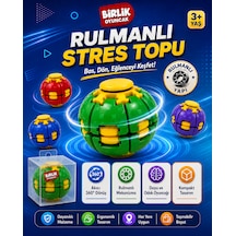 Stres Topu Press & Spin Basınca Dönen Fidget Spinner Oyuncak 3+ Yaş Yeşil