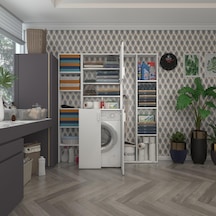 Kenzlife Çamaşır Makinesi Dolabı Kasparovmegamdf Byz 180 156 55-20 % 100 Mdf Full Mdf Banyo Arkalıksız Çok Renkli