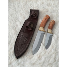 Bushcraft Takım Kamp ve Avcı Bıçağı Kahverengi - Gümüş