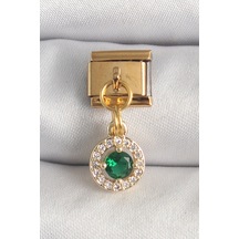 Mey İthalat 316l Çelik Gold Renk Sallantı Yeşil Zirkon Taşlı Nomination Charm - Özel Seri Meyeb682b230ce132f89895082357 Altın
