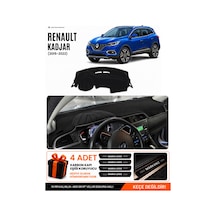 Renault Kadjar 2015-2022 Uyumlu Torpido Koruma, Torpido Örtüsü, Torpido Kılıfı - Siyah-gri - Re024