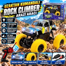 Uzaktan Kumandalı 4x4 Rock Climber Off Road Jeep Büyük Tekerlekli Arazi Aracı - Sarı