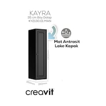 Creavit Kayra Boy Dolabı 130cm Mat Antrasit Mat Antrasit