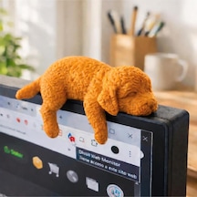 İkili Uyuyan Köpek Biblo Seti - Minimalist Ev Ve Ofis Dekorasyonu Hediye Paketli