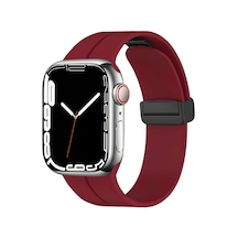 Apple Watch 44/45/49mm Uyumlu Magnetic Sport Silikon Kordon, Mürdüm