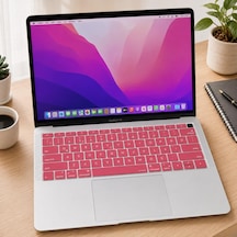 Macbook Air 13 Türkçe Q Klavye Koruyucu Us Amerikan Enter A1932 A2179 A2337 M1 Uyumlu İngilizce Klavyeyi Türkçeye Çeviren İnce Silikon Keyboard Cover Pembe