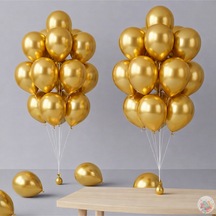 Metalik Altın Balon 20 Adet 11" 28cm Parti Ve Doğum Günü Balonu Metalik Altın