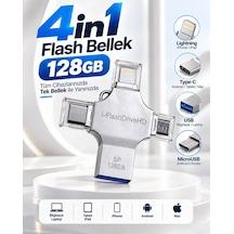 Lb Çoklu Cihaz Uyumlu 128gb 4in1 Usb Flash Bellek Lightning Type-c Usb-a Microusb