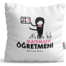 Kişiye Özel Matematik Öğretmeni Saten Yastık - 1