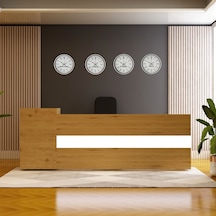 Beyaz Dekoratif 4 Lü Dünya Saatleri Seti 36 Cm Otel, Resepsiyon Ve Ofis Tipi