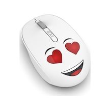 Inca Wenny Iwm-245bt Desing 3d Wireless Mouse- Beyaz, Sevimli Emoji Karakterli,2.4 Ghz Nano Usb,ergonomik Zarif Kullanım Şekli, Konforlu Dokunuş Hissi,1200 Dpi, 10m Çekim Mesafesi,uyku Modu
