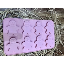 Silikon Gingerman Desenli Kurabiye Çikolata Kalıbı Goldcakes