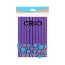Croc 1250 Mor 10lu Sosis Bigudi Seti Isısız Esnek Saç Şekillendirici Doğal Dalga Ve Bukle İçin Latex Köpük Bigudi Boy:22cm Çap:1.5cm