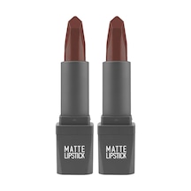 Yoğun Renk Veren Uzun Süre Kalıcı Nemlendirici Kadifemsi Mat Ruj - Lipstick 413 Dusty Plum 2 Paketi Abanoz