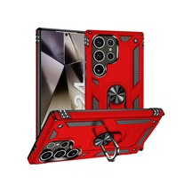 Galaxy S24 Ultra Kılıf Kamera Koruyucu Manyetik Standlı Tank Koruma Grlpro Kırmızı