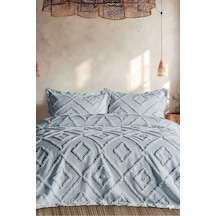 Iskandinav Gri Çift Kişilik Yatak Örtüsü 240 X 260 Cm Ve 2 Adet Yastık