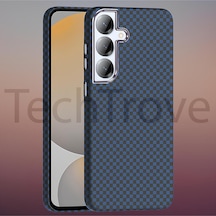 Samsung Uyumlu Galaxy S25 Plus Kılıf Magsafe Şarj Özellikli Karbon Fiber Görünümlü Yüksek Kalite Kapak