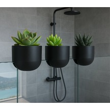 Modern Cam Ve Korkuluk Askılı Saksı 1 Adet - 3d Tasarım Geçmeli Dekoratif Bitki Tutucu Ve Banyo/ofis Saksı Organizerı